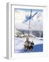 Skiers Riding Chairlift up to Slopes from Village of Solden, Tirol Alps, Tirol, Austria-Richard Nebesky-Framed Photographic Print