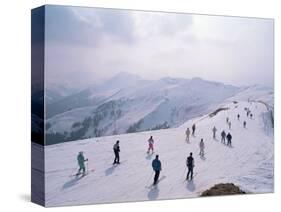 Skiers, Steinberkogel Area, Kitzbuhel, Austria-Adam Woolfitt-Stretched Canvas