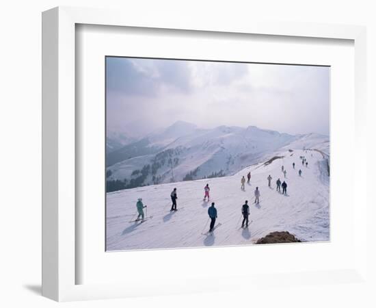 Skiers, Steinberkogel Area, Kitzbuhel, Austria-Adam Woolfitt-Framed Photographic Print