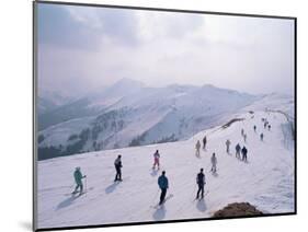 Skiers, Steinberkogel Area, Kitzbuhel, Austria-Adam Woolfitt-Mounted Photographic Print