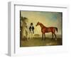 Skiff, a Bay Racehorse Held by a Groom on Newmarket Heath, with John Howe-Benjamin Marshall-Framed Giclee Print