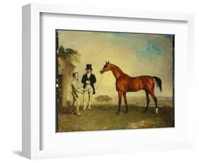 Skiff, a Bay Racehorse Held by a Groom on Newmarket Heath, with John Howe-Benjamin Marshall-Framed Giclee Print