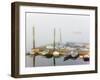 Skiffs and Morning Fog in Southwest Harbor, Maine, Usa-Jerry & Marcy Monkman-Framed Photographic Print