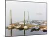 Skiffs and Morning Fog in Southwest Harbor, Maine, Usa-Jerry & Marcy Monkman-Mounted Photographic Print