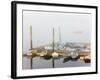 Skiffs and Morning Fog in Southwest Harbor, Maine, Usa-Jerry & Marcy Monkman-Framed Photographic Print