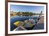 Skiffs at the town docks in Jonesport, Maine.-Jerry & Marcy Monkman-Framed Premium Photographic Print