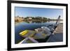 Skiffs at the town docks in Jonesport, Maine.-Jerry & Marcy Monkman-Framed Premium Photographic Print