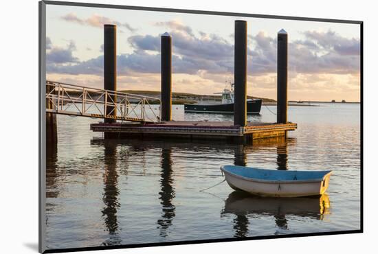 Skiffs Next to the Commercial Fishing Pier in Chatham, Massachusetts. Cape Cod-Jerry and Marcy Monkman-Mounted Photographic Print