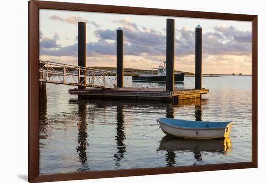 Skiffs Next to the Commercial Fishing Pier in Chatham, Massachusetts. Cape Cod-Jerry and Marcy Monkman-Framed Premium Photographic Print