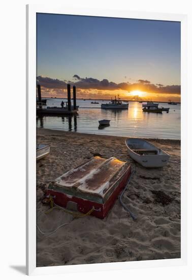 Skiffs Next to the Commercial Fishing Pier in Chatham, Massachusetts. Cape Cod-Jerry and Marcy Monkman-Framed Photographic Print