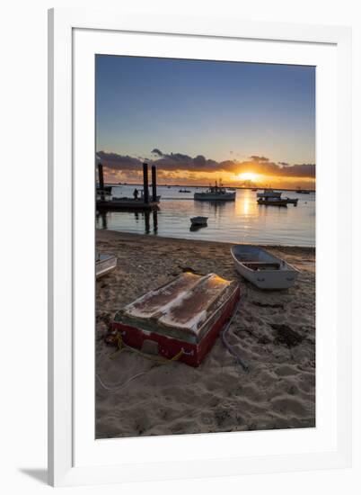 Skiffs Next to the Commercial Fishing Pier in Chatham, Massachusetts. Cape Cod-Jerry and Marcy Monkman-Framed Premium Photographic Print