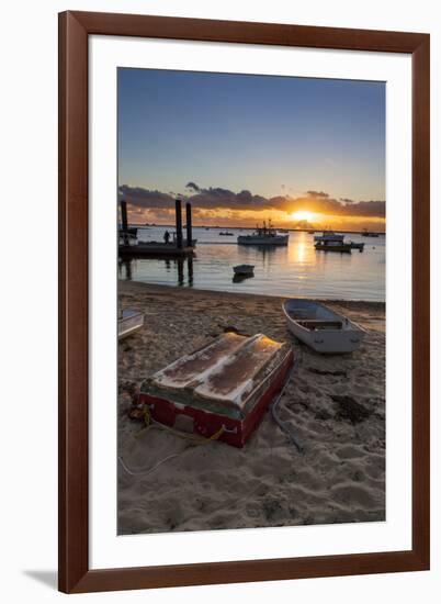 Skiffs Next to the Commercial Fishing Pier in Chatham, Massachusetts. Cape Cod-Jerry and Marcy Monkman-Framed Premium Photographic Print