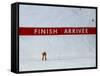 Skiier Arrives at the Finish Line-Paul Sutton-Framed Stretched Canvas