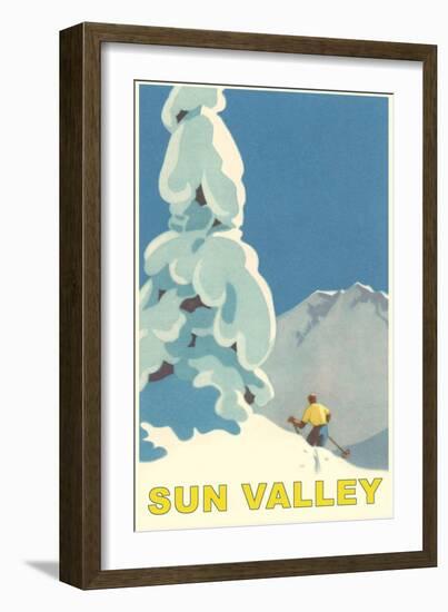 Skiiing in Sun Valley, Idaho-null-Framed Art Print