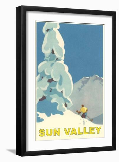 Skiiing in Sun Valley, Idaho-null-Framed Art Print