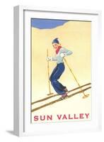 Skiiing in Sun Valley, Idaho-null-Framed Art Print