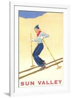 Skiiing in Sun Valley, Idaho-null-Framed Art Print