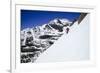 Skiing A Ridgline In The Backcountry Of Glacier National Park-Jay Goodrich-Framed Photographic Print