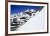 Skiing A Ridgline In The Backcountry Of Glacier National Park-Jay Goodrich-Framed Photographic Print