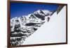 Skiing A Ridgline In The Backcountry Of Glacier National Park-Jay Goodrich-Framed Photographic Print