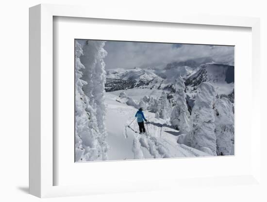 Skiing Amongst Ghost Trees Grand Targhee Ski Resort, Wyoming (MR)-Howie Garber-Framed Photographic Print