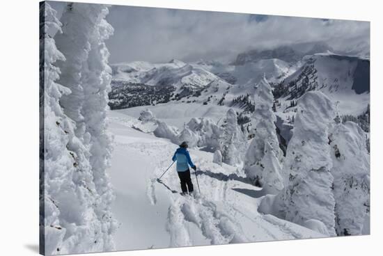 Skiing Amongst Ghost Trees Grand Targhee Ski Resort, Wyoming (MR)-Howie Garber-Stretched Canvas