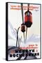 Skiing and Tram-Paul Ordner-Framed Stretched Canvas