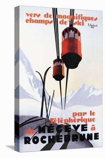 Skiing and Tram-Paul Ordner-Stretched Canvas