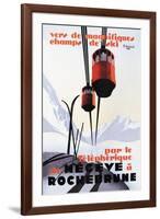 Skiing and Tram-Paul Ordner-Framed Art Print