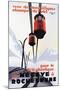 Skiing and Tram-Paul Ordner-Mounted Art Print