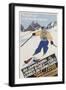 Skiing at Banff, Alberta-null-Framed Art Print