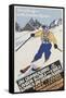 Skiing at Banff, Alberta-null-Framed Stretched Canvas