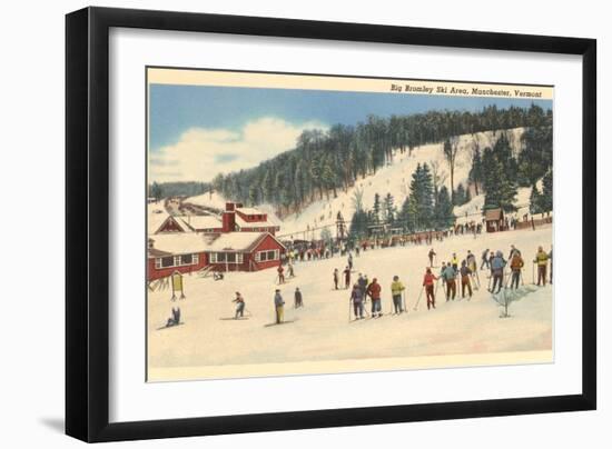 Skiing at Big Bromley, Manchester, Vermont-null-Framed Premium Giclee Print