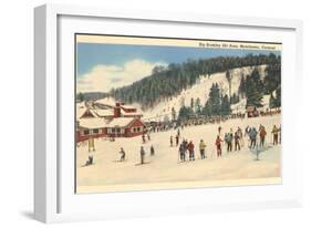 Skiing at Big Bromley, Manchester, Vermont-null-Framed Premium Giclee Print