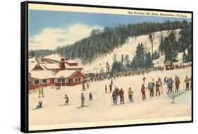 Skiing at Big Bromley, Manchester, Vermont-null-Framed Stretched Canvas