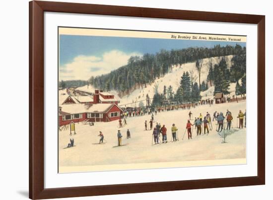 Skiing at Big Bromley, Manchester, Vermont-null-Framed Art Print