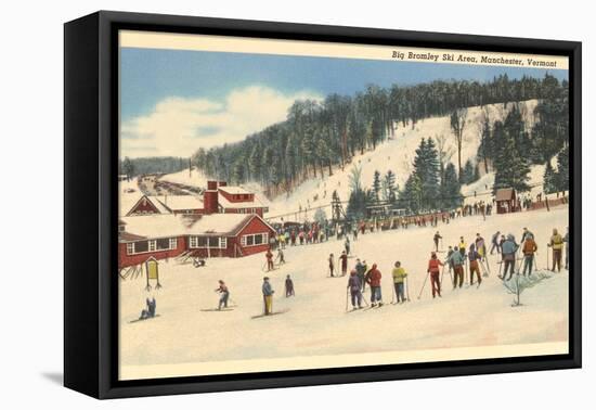 Skiing at Big Bromley, Manchester, Vermont-null-Framed Stretched Canvas