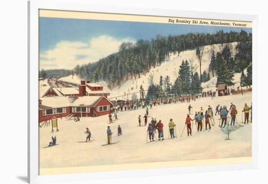 Skiing at Big Bromley, Manchester, Vermont-null-Framed Art Print