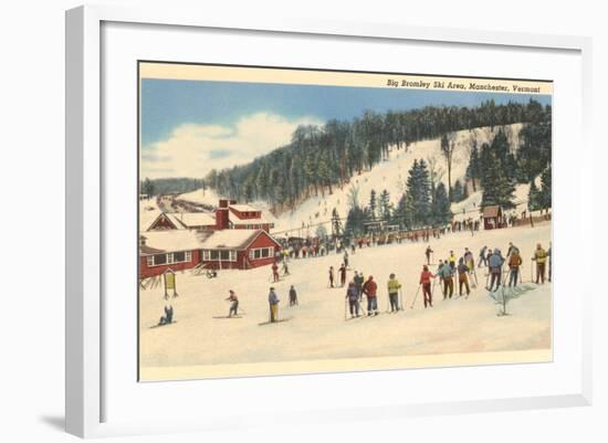 Skiing at Big Bromley, Manchester, Vermont-null-Framed Art Print