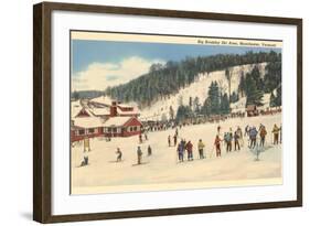 Skiing at Big Bromley, Manchester, Vermont-null-Framed Art Print