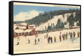 Skiing at Big Bromley, Manchester, Vermont-null-Framed Stretched Canvas