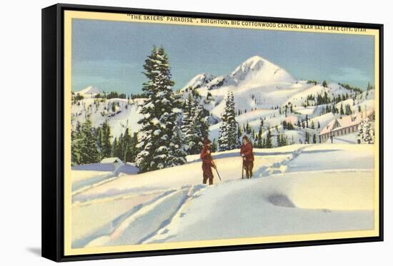 Skiing at Brighton, Utah-null-Framed Stretched Canvas