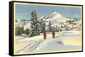 Skiing at Brighton, Utah-null-Framed Stretched Canvas