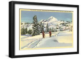 Skiing at Brighton, Utah-null-Framed Art Print