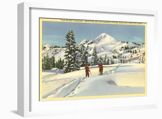 Skiing at Brighton, Utah-null-Framed Art Print