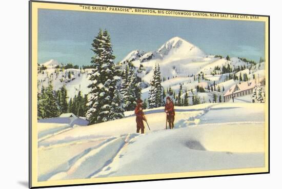 Skiing at Brighton, Utah-null-Mounted Art Print