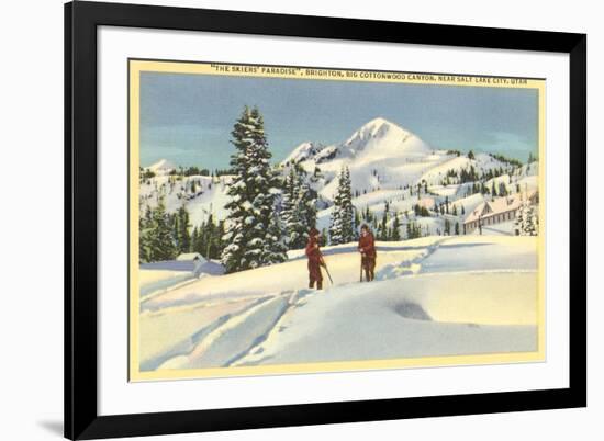 Skiing at Brighton, Utah-null-Framed Premium Giclee Print