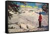 Skiing at Sun Valley, Idaho-null-Framed Stretched Canvas