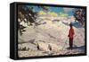 Skiing at Sun Valley, Idaho-null-Framed Stretched Canvas