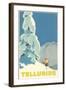 Skiing at Telluride, Colorado-null-Framed Art Print